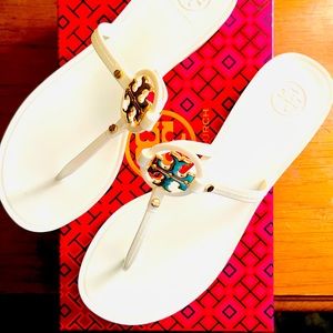 Tory Burch Jelly Sandals, Hot White for Summer, Size 8, Worn Once! 🔥